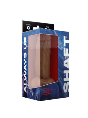 shaft model c 7.5 inch liquid silicone dong with balls oak