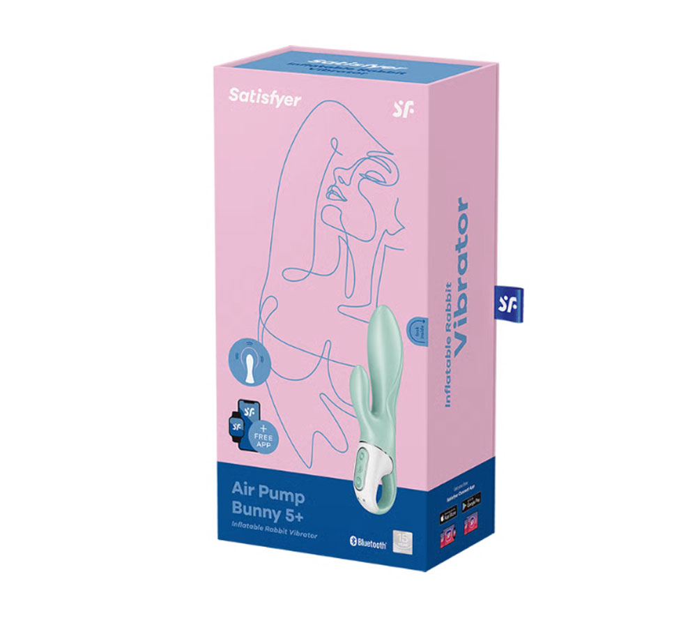 satisfyer air pump bunny 5 plus inflatable rabbit vibrator mint satisfyer air pump bunny 5 plus inflatable rabbit vibrator mint