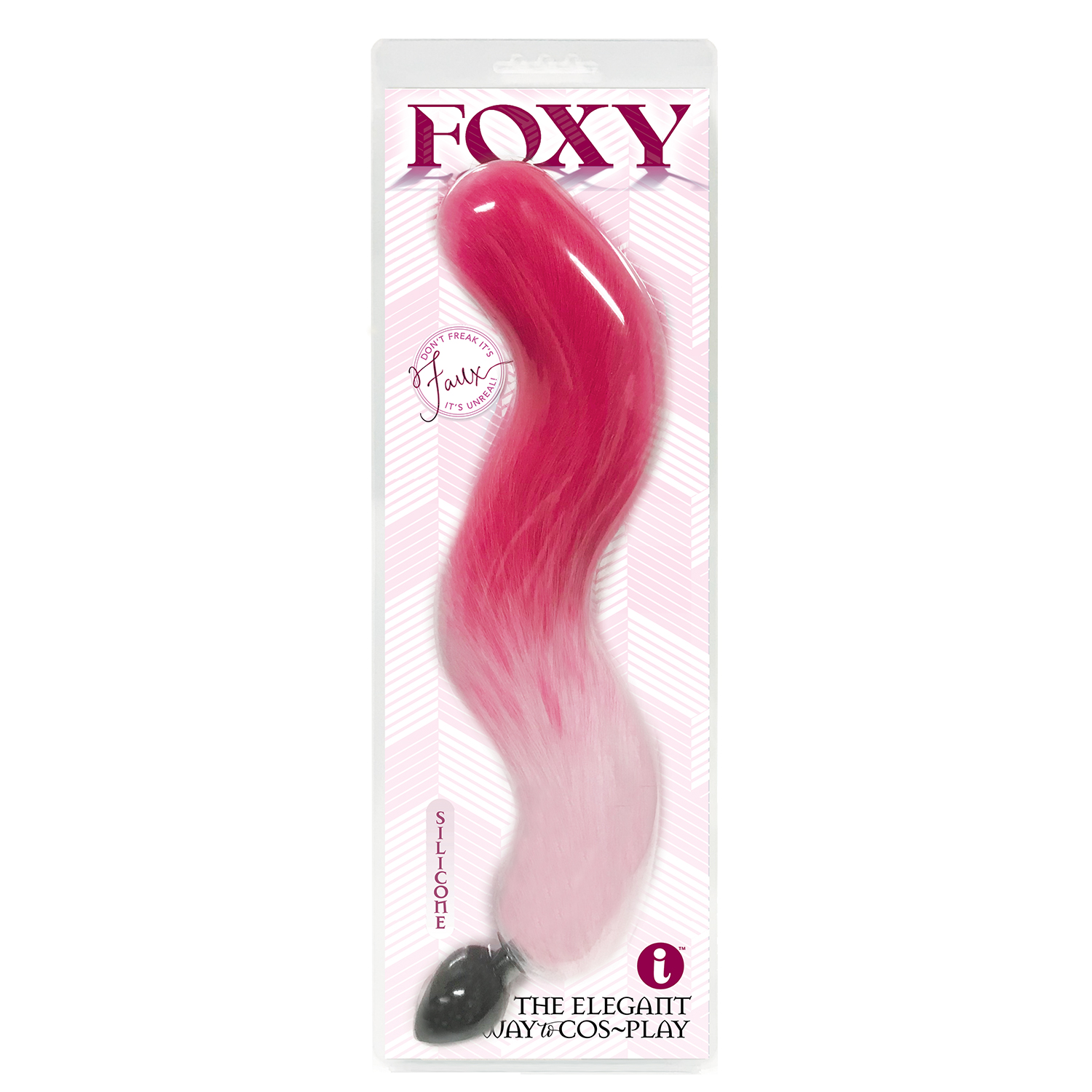 foxy fox tail silicone butt plug pink gradient foxy fox tail silicone butt plug pink gradient