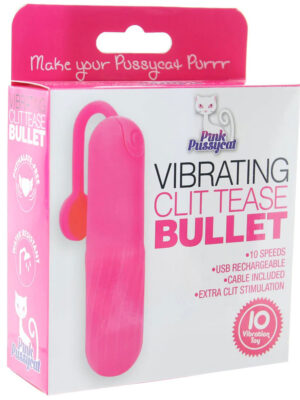 pink pussycat vibrating clit tease bullet pink
