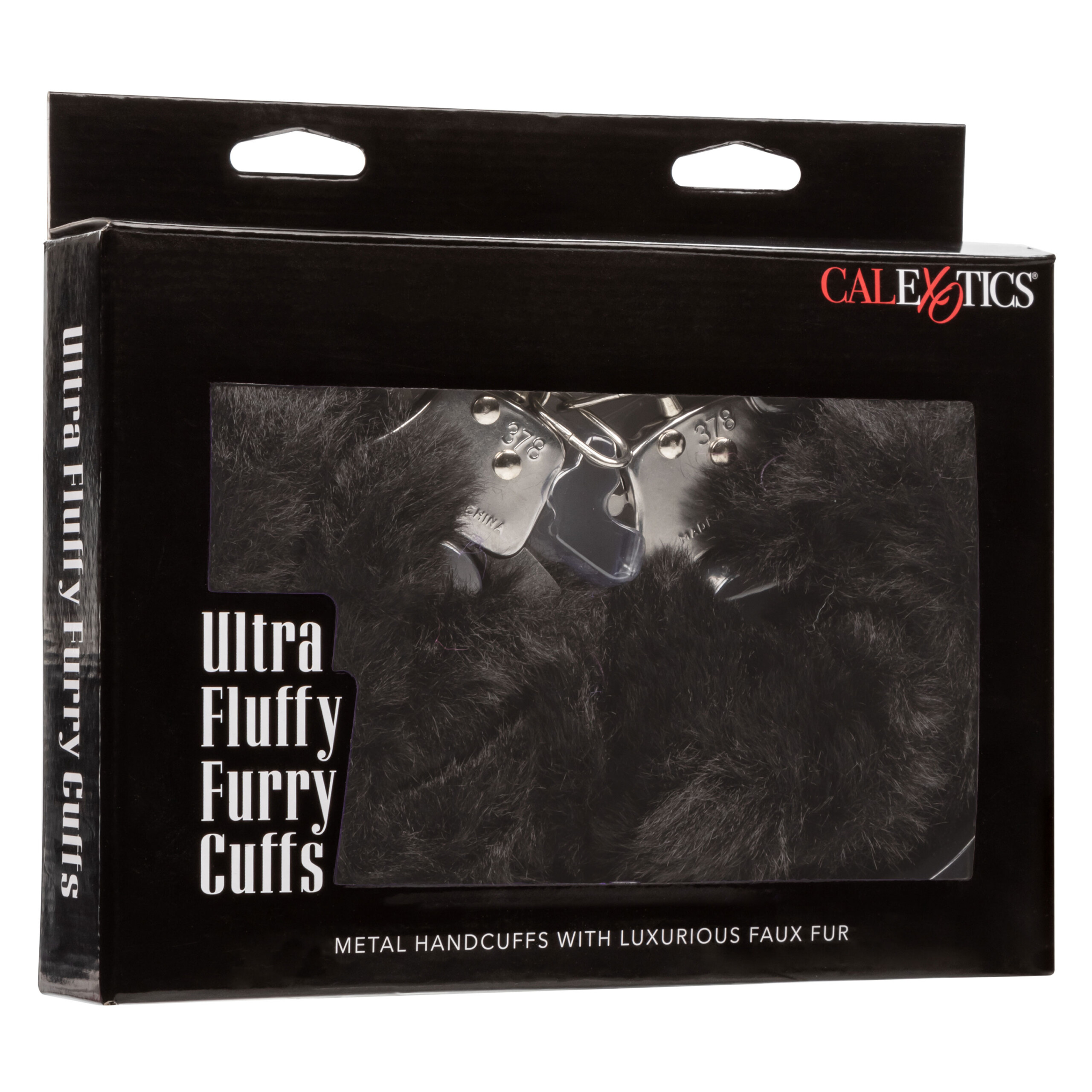 ultra fluffy furry cuffs black