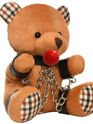 gagged teddy bear plush