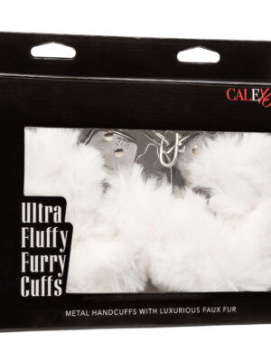 ultra fluffy furry cuffs white