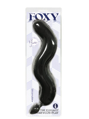 foxy fox tail silicone butt plug black