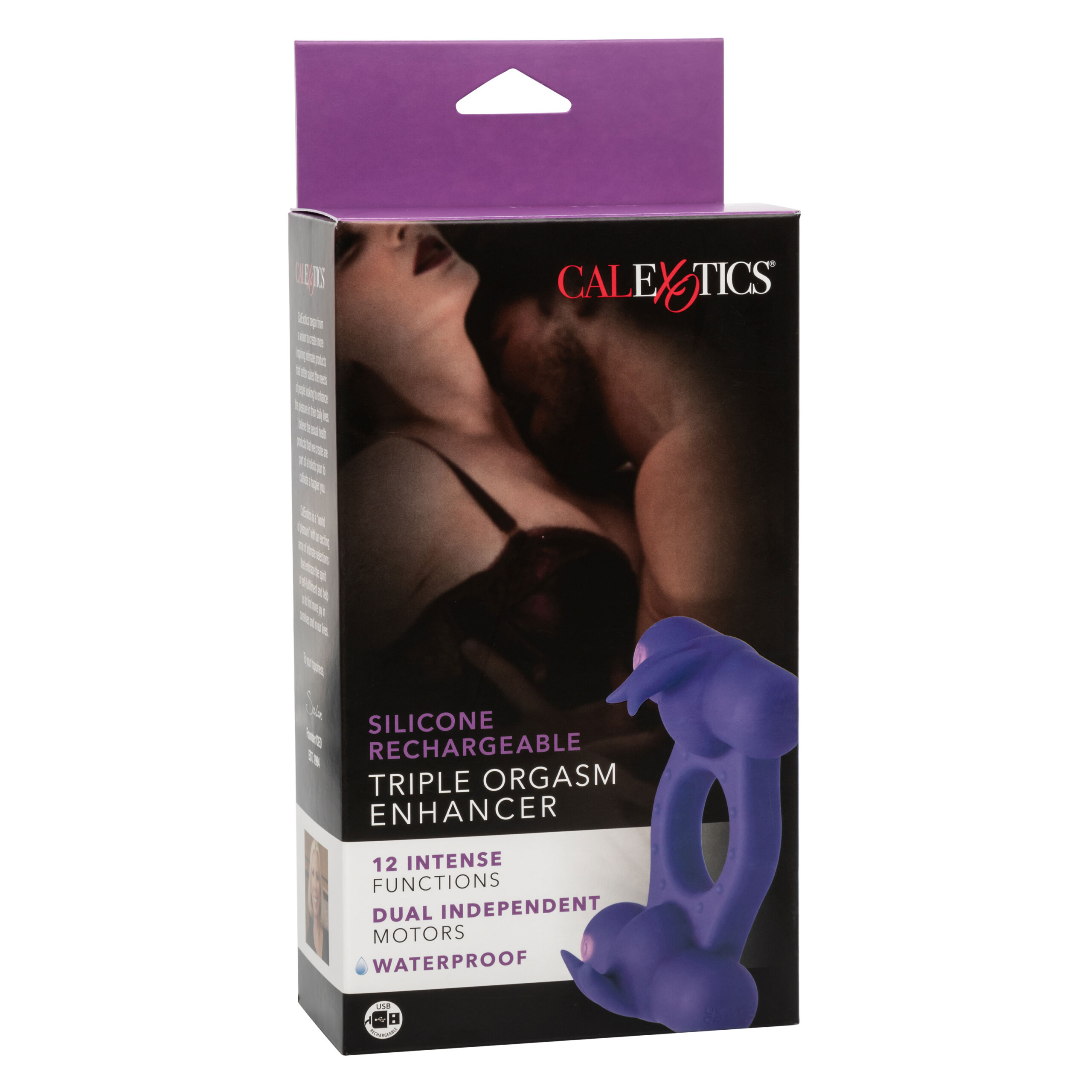 silicone rechargeable triple orgasm enhancer purple silicone rechargeable triple orgasm enhancer purple