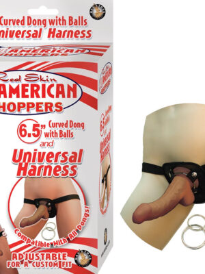 all american whoppers 6.5 inch dong with universal harness latin
