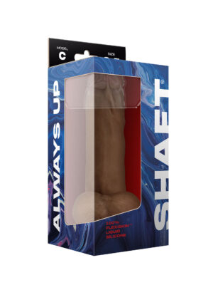 shaft model c 8.5 inch liquid silicone dong with balls oak