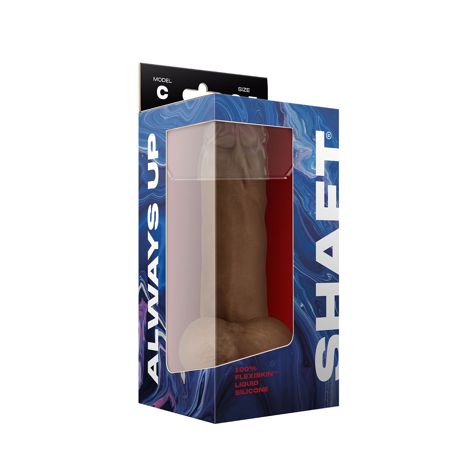 shaft model c 8.5 inch liquid silicone dong with balls oak