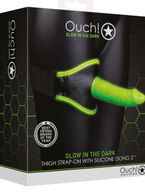 thigh strap on with silicone dildo 5.7 inch glow in the dark