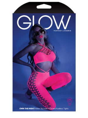 own the night bodystocking one size neon pink