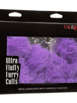 ultra fluffy furry cuffs purple
