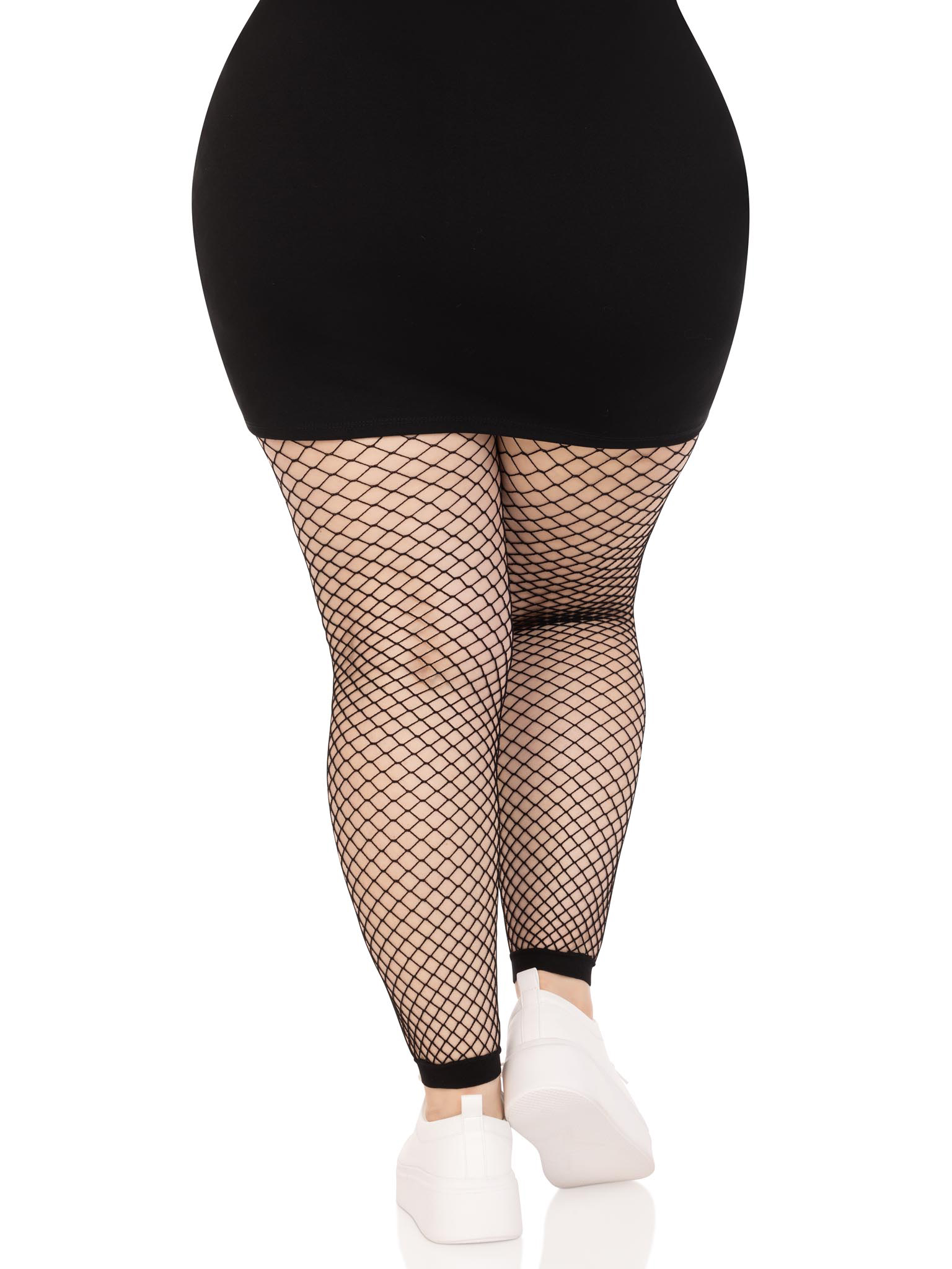 industrial net footless tights 1x/2x black