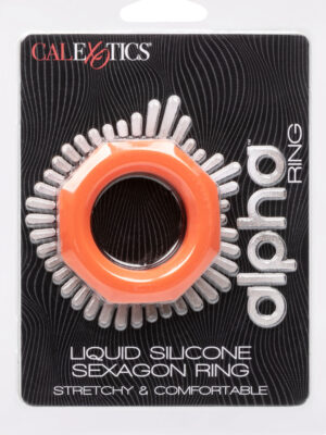 alpha liquid silicone sexagon ring orange