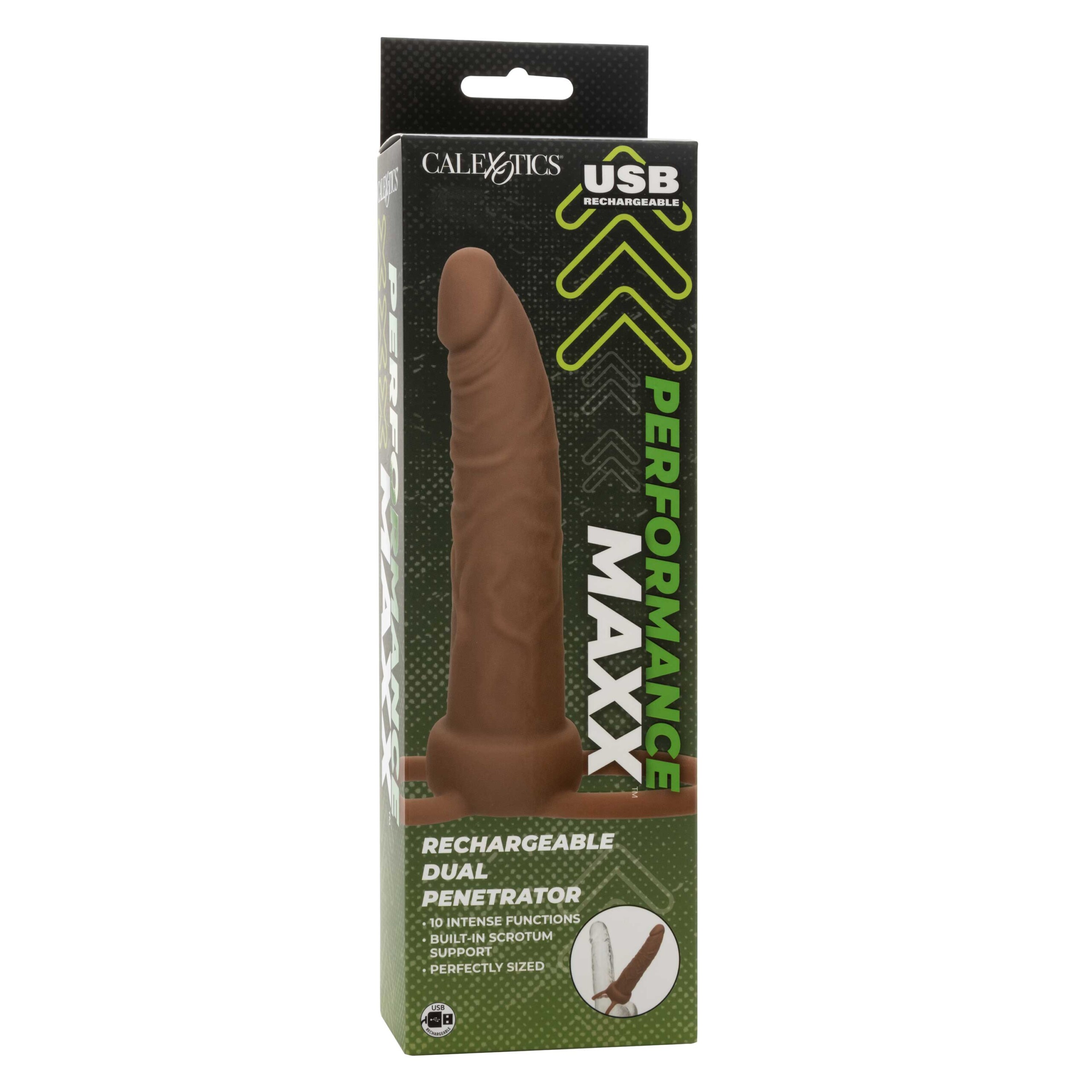 performance maxx rechargeable dual penetrator brown
