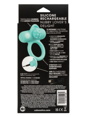 silicone rechargeable nubby lover's delight blue