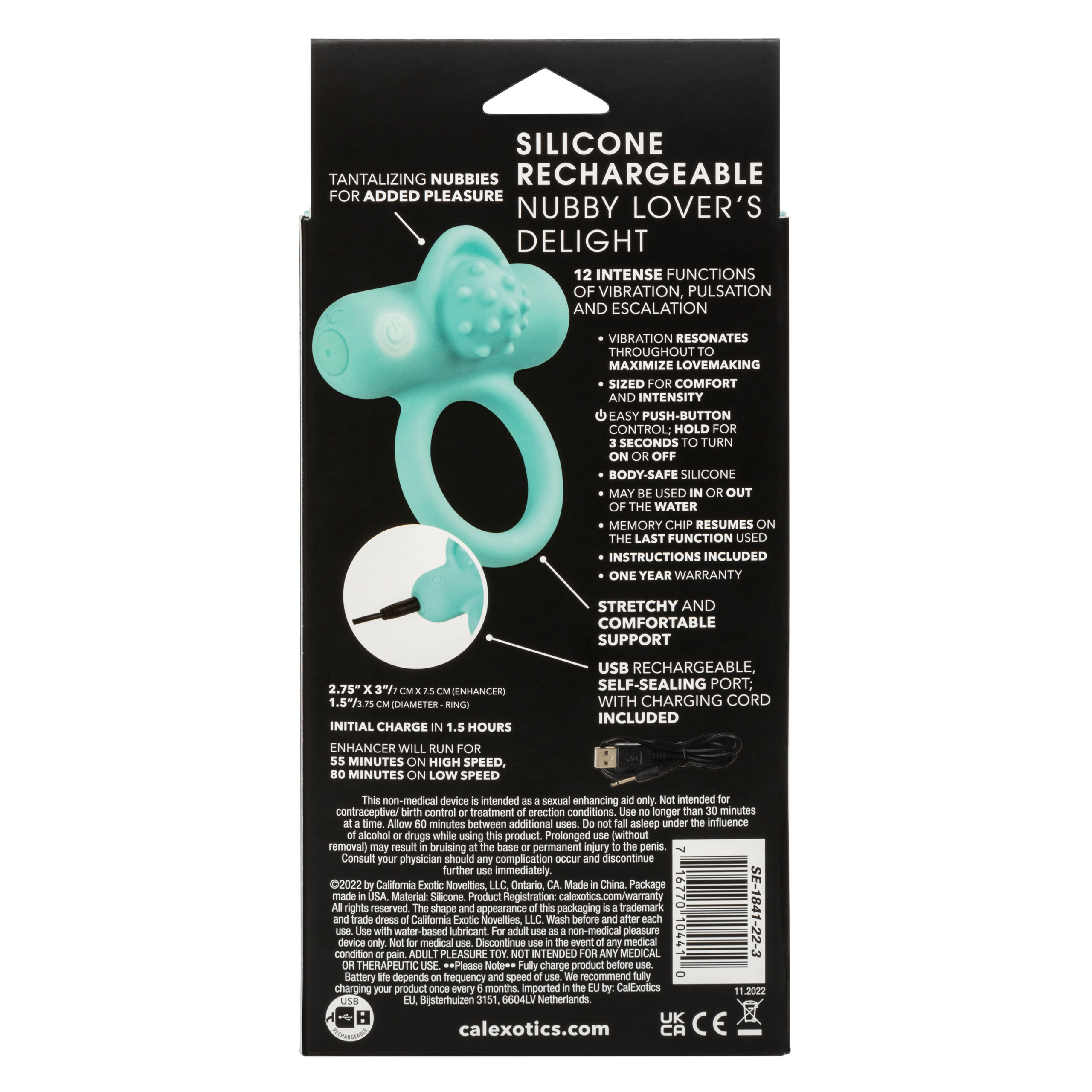 silicone rechargeable nubby lover's delight blue silicone rechargeable nubby lover's delight blue