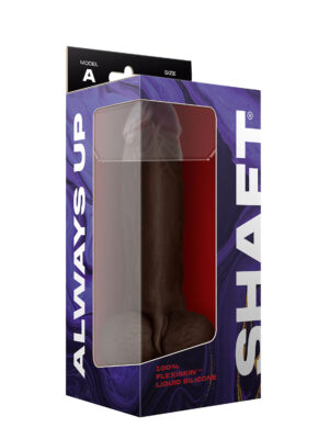 shaft model a 9.5 inch liquid silicone dong with balls mahogany