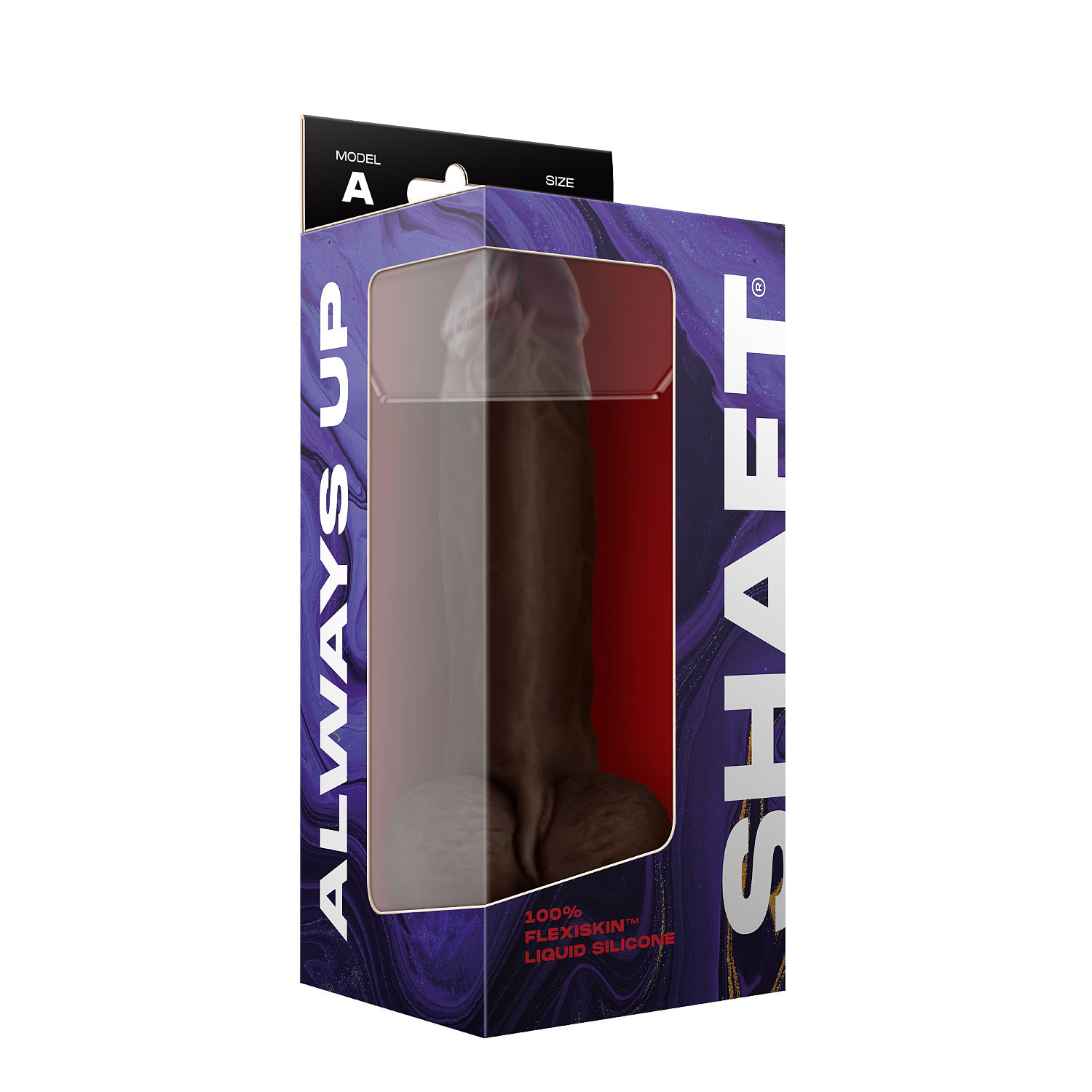 shaft model a 9.5 inch liquid silicone dong with balls mahogany