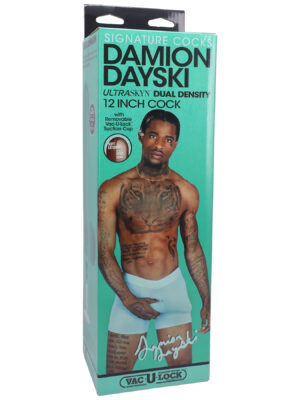 signature cocks damion dayski 12 inch ultraskyn cock with removable vac u lock suction cup chocolate