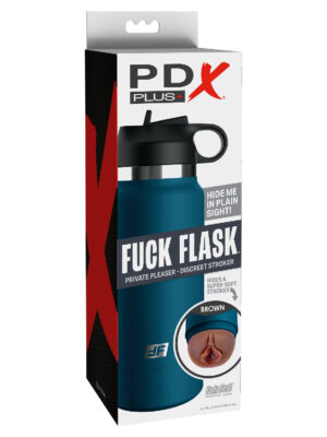 fuck flask private pleaser blue bottle brown