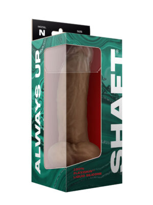 shaft model n 9.5 inch liquid silicone dong with balls oak
