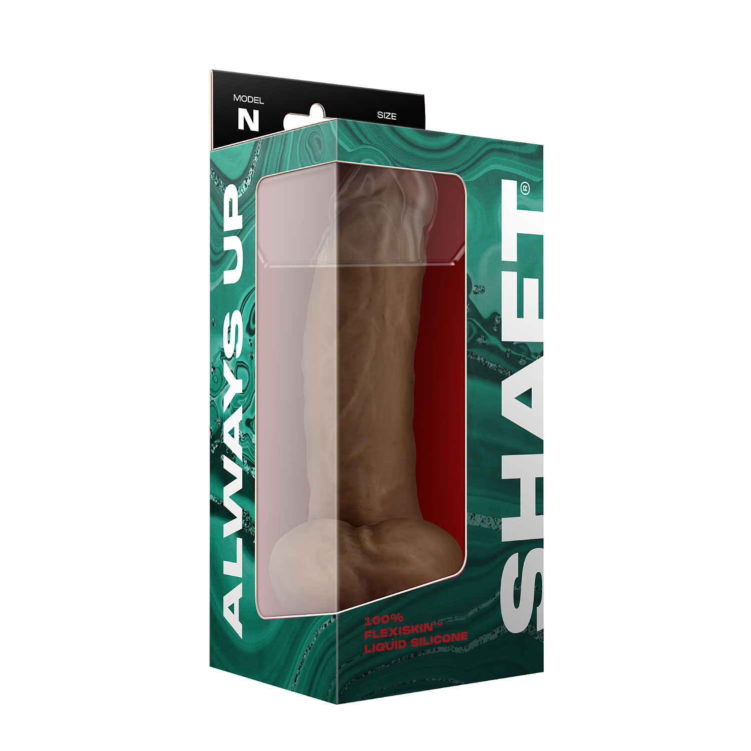 shaft model n 9.5 inch liquid silicone dong with balls oak