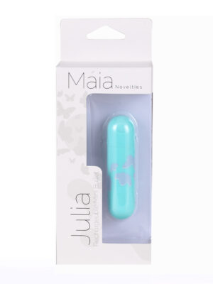 julia butterfly print mini bullet teal blue