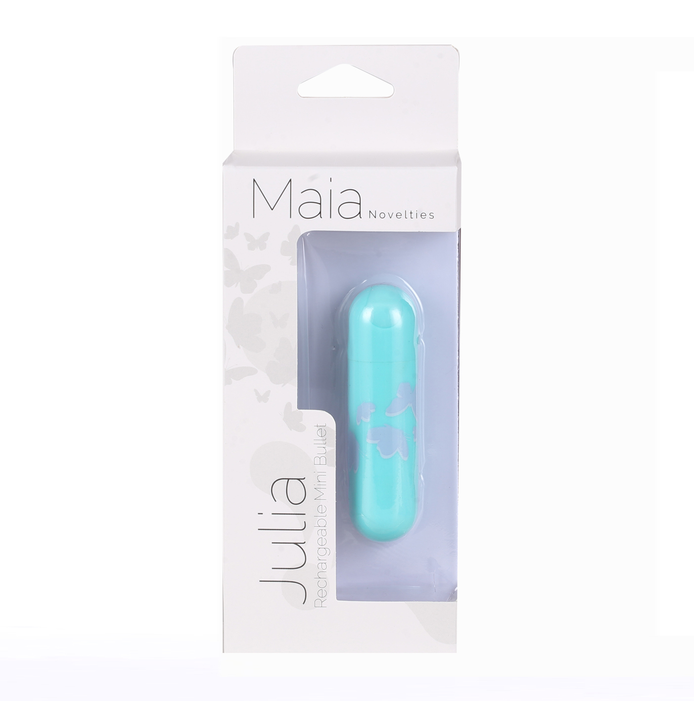 julia butterfly print mini bullet teal blue