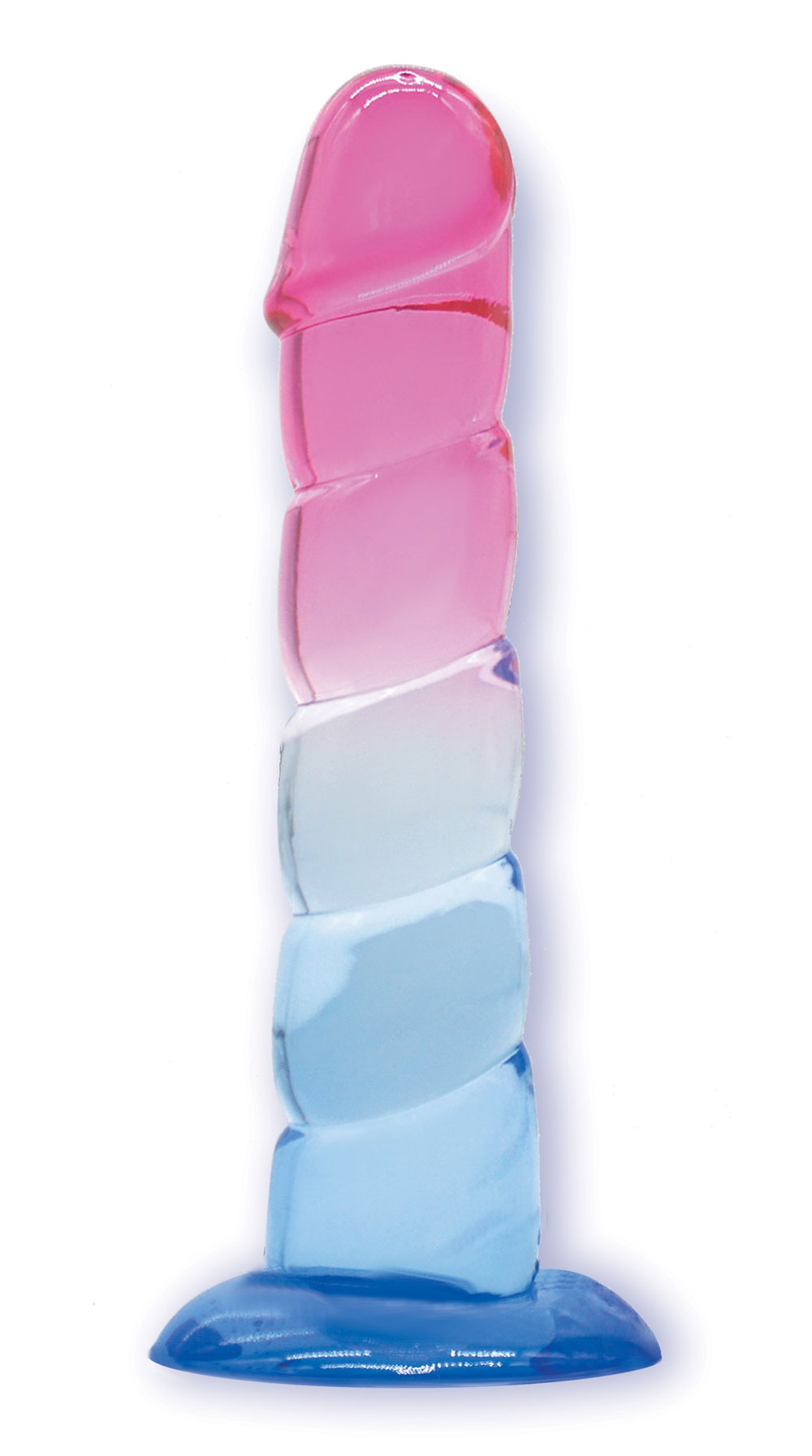 shades, 7.5" swirl jelly tpr gradient dong pink and blue