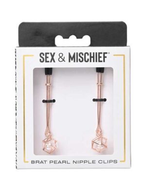 brat pearl nipple clips rose gold