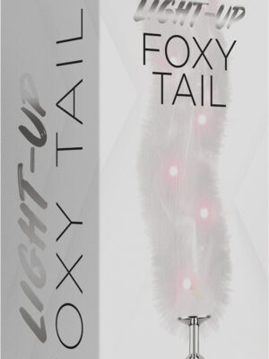 foxy tail light up faux fur butt plug white plug white