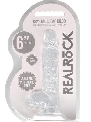6 inch realistic dildo with balls translucent