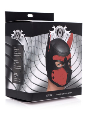 spike neoprene puppy hood red spike neoprene puppy hood red