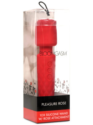pleasure rose 10x silicone wand with rose attachment red pleasure rose 10x silicone wand with rose attachment red