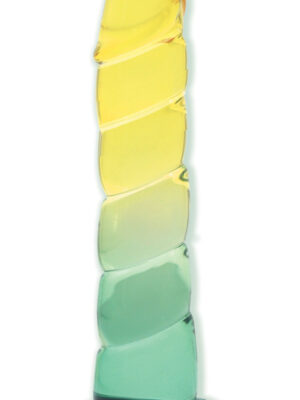 shades, 7.5" swirl jelly tpr gradient dong yellow and mint