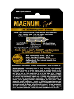 trojan magnum raw 3 ct condoms
