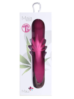 maui 420 series dual motor g spot pot leaf rechargeable vibrator pink
