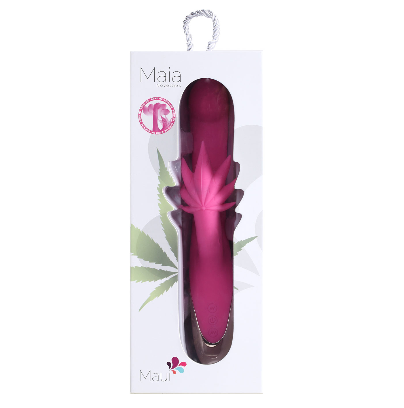 maui 420 series dual motor g spot pot leaf rechargeable vibrator pink