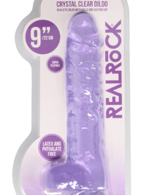 9 inch realistic dildo with balls purple