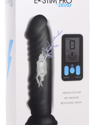 e stim and vibrating dildo with remote black
