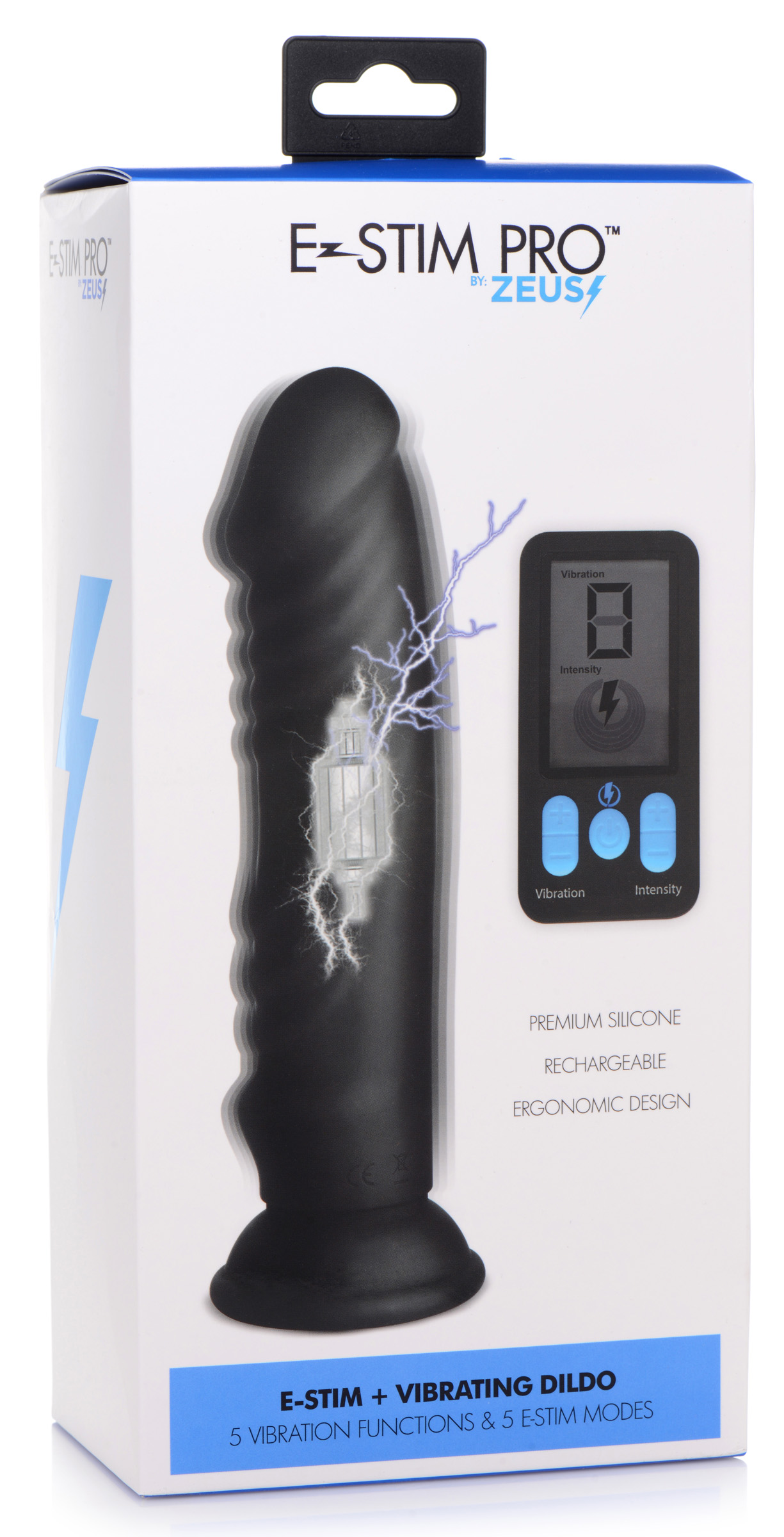 e stim and vibrating dildo with remote black