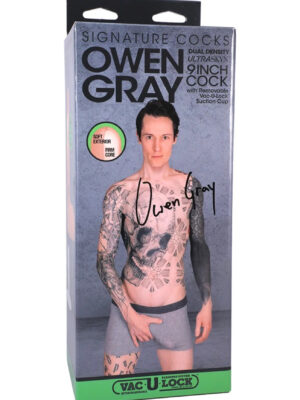 signature cocks owen gray 9 inch ultraskyn cock with removable vac u lock suction cup skin tone