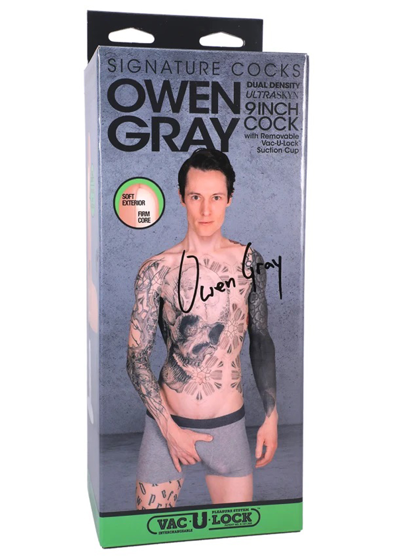 signature cocks owen gray 9 inch ultraskyn cock with removable vac u lock suction cup skin tone