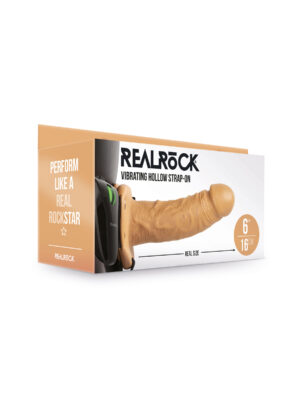 vibrating hollow strapon without balls 6 inch balls 6 inch tan