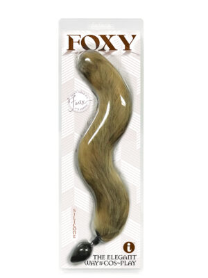 foxy fox tail silicone butt plug gold