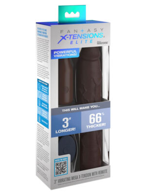 fantasy x tensions elite 9 inch sleeve vibrating 3 inch plug with remote brown