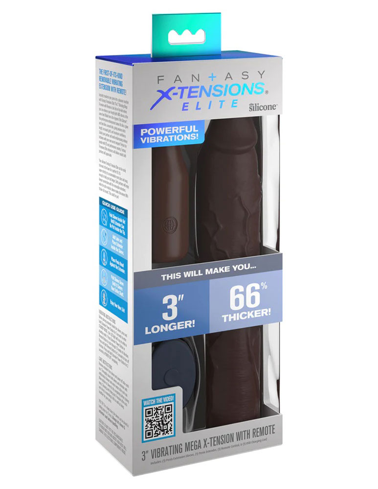 fantasy x tensions elite 9 inch sleeve vibrating 3 inch plug with remote brown fantasy x tensions elite 9 inch sleeve vibrating 3 inch plug with remote brown