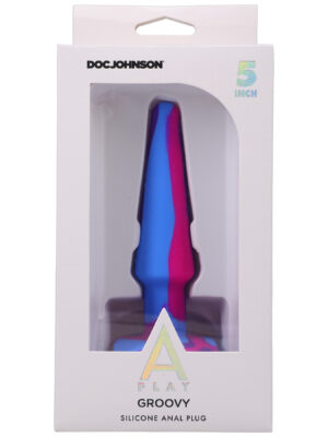 a play groovy silicone anal plug 5 inch berry
