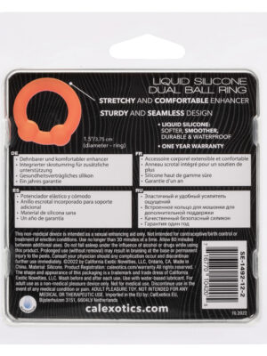 alpha liquid silicone dual ball ring orange orange