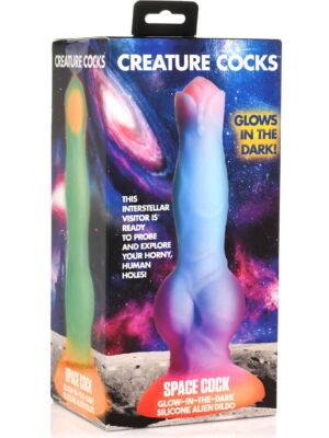 space cock glow in the dark silicone alien dildo